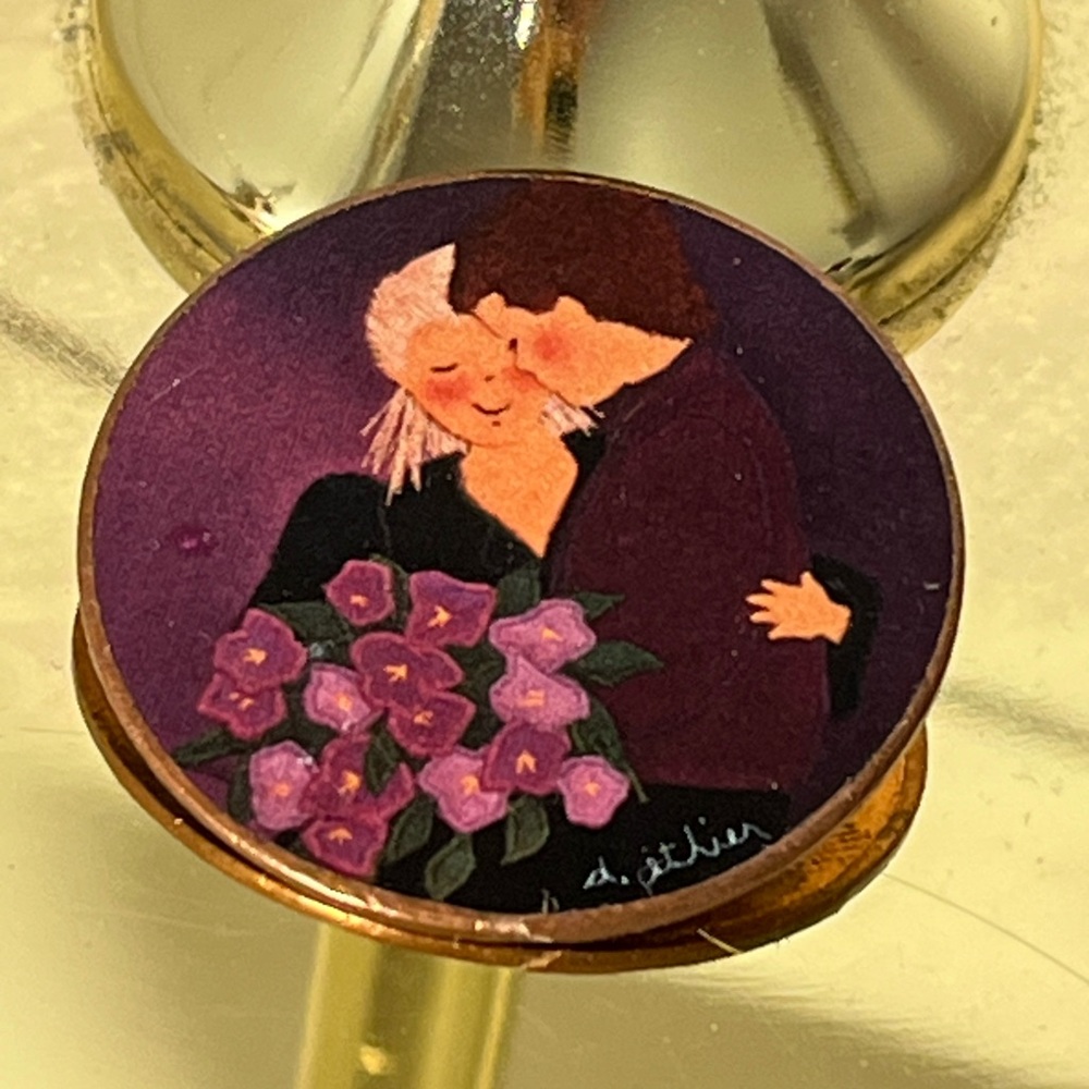 D. ETHIER ARTIST BROOCH – Purple Enamel Copper